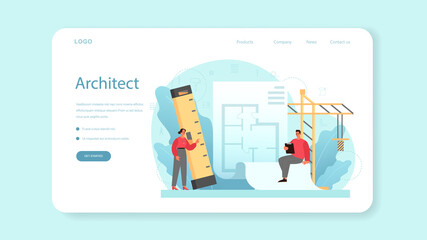 Fototapete - Architecture web banner or landing page. Idea of building project