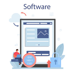 Poster - Business big data analysis online service or platform. Chart and graph