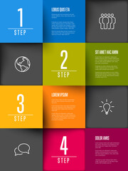 Poster - Multipurpose mosaic steps infographic made from squares