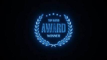 awards quality seal laurel leaves intro animation/ 4k animation of a design palm awards with laurel 