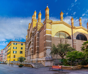chiesa di santa maria del carmine saint maria of carmine catholic church facade, gothic style buildi