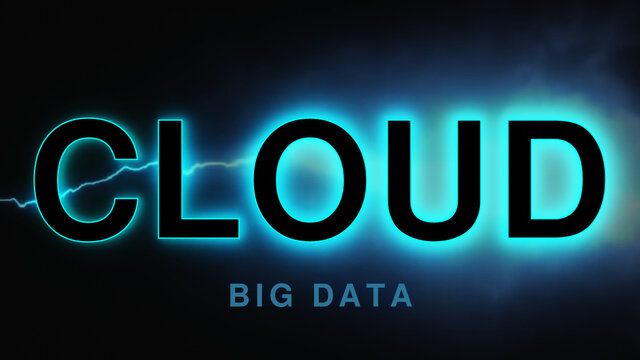 CLOUD Technologie, 3D Rendering , abstrakter Hintergrund