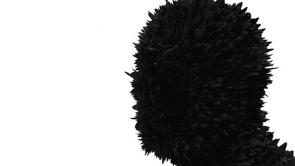 Poster - Computer generated human head transformation. Spike noise is displaced from inside. 3d rendering abstract backdrop