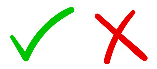 Aufkleber - Approved tick an rejected cross red and green, vector
