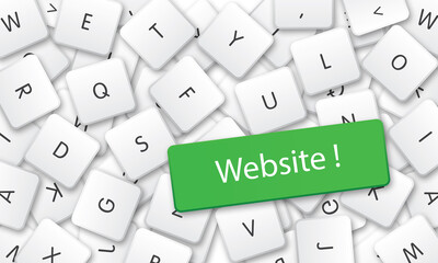 Wall Mural - website in white keyboard keys background