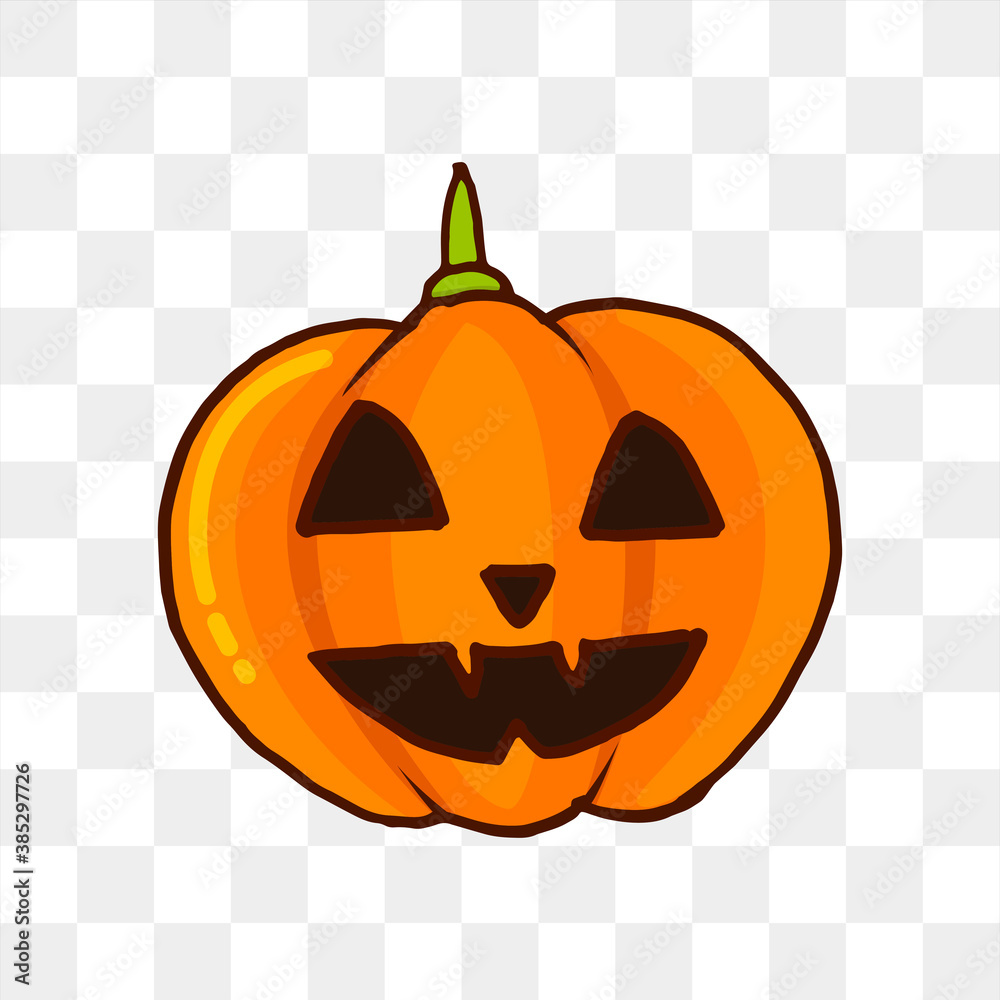 vector illustration of halloween jack o lantern pumpkin isolated on ...