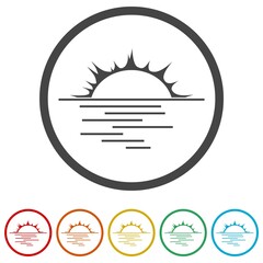 Sticker - Sunrise ring icon, color set