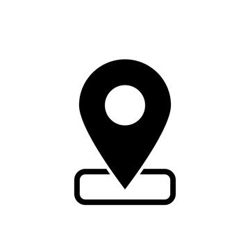 Map label icon black on a white background. Location. My location. Vector EPS10