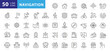 © FourLeafLover - Navigation, location, GPS elements - thin line web icon set. Outline icons collection. Simple vector illustration