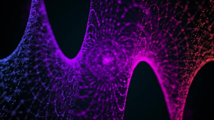Poster - Computer generated spiral organic form from flow particles. 3d rendering of gaseous excellent background