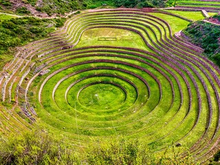 Moray the archaeology site in Sacred Valley of Cuzco, Peru