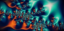 Abstract Teal & Orange Fractal Background - Resembling A Battle Of Fire And Light, Each Color Perfectly Compliments The Other To Create This Bold Scene.