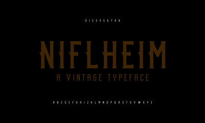 vintage and classic typeface. typography fonts regular uppercase and lowercase. vector illustration 
