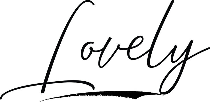 Lovely Cursive Calligraphy Text Black Color Text On White Background