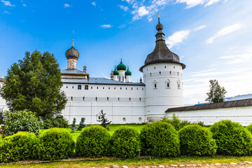 view of the famous Rostov kremlin, Russia. One of the oldest in the country and a tourist center of the Golden Ring.