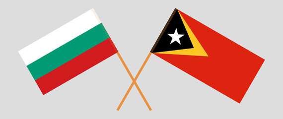 Crossed flags of East Timor and Bulgaria