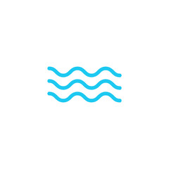 Wall Mural - Waves icon, modern minimal flat design style. Wave thin line symbol, Stock vector illustration isolated on white background.