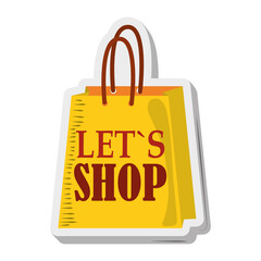 Canvas Print - bag lets shop sticker funny cartoon design