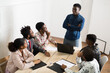 team of young african people at work in the office