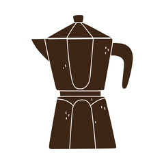 Wall Mural - coffee moka pot retro isolated icon style silhouette icon style