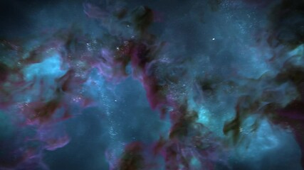 Wall Mural - blue and purple nebula background, animated