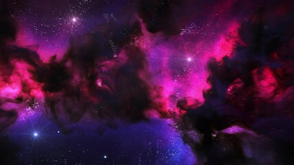 Wall Mural - pink and blue moving nebula background, animation
