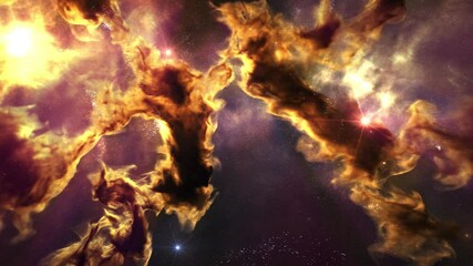 Wall Mural - bright nebula background, moving animation