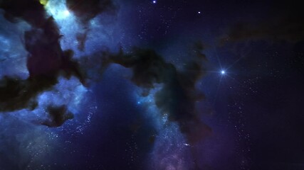 Wall Mural - blue nebula animated moving background