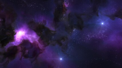 Wall Mural - purple nebula background, animation