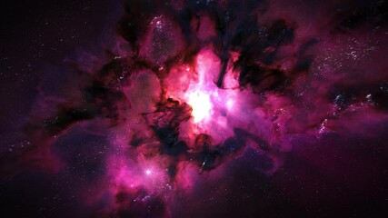 Wall Mural - pink and blue nebula animated background