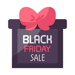 Isolated black friday gift box icon - Vector