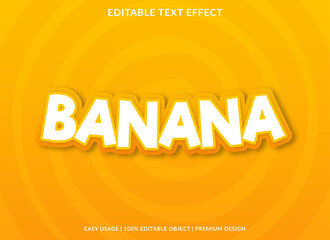 Poster - banana text effect with bold and 3d style use for food business logo and brand
