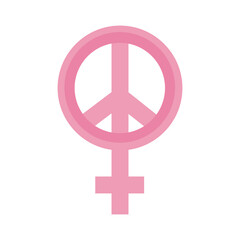 Canvas Print - female gender and peace symbols flat style icon