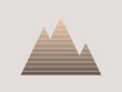 Brown layered rock mountain illustration