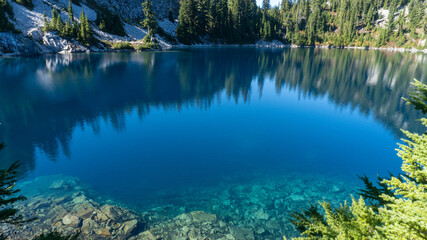 blue lake in the forest