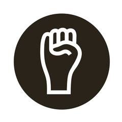 Canvas Print - hand fist block style icon