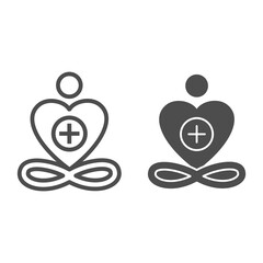 Poster - General patient well-being line and solid icon, Medical tests concept, Wellness symbol on white background, healthy heart and healthy life sign in outline style for mobile and web. Vector graphics.