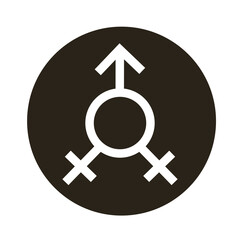 Sticker - bisexual woman gender symbol of sexual orientation block style icon