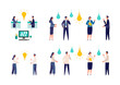 © SHIROKUMA-DESIGN - Metaphor of cooperation, create an idea, brainstorming. Flat design vector illustration of business people.