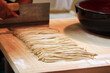 そば打ち　包丁で切る Making and  Cutting Japanese Soba Noodle