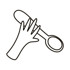 Poster - hand with spoon cutlery icon