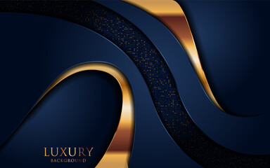 Luxury navy blue background combine with golden lines element.