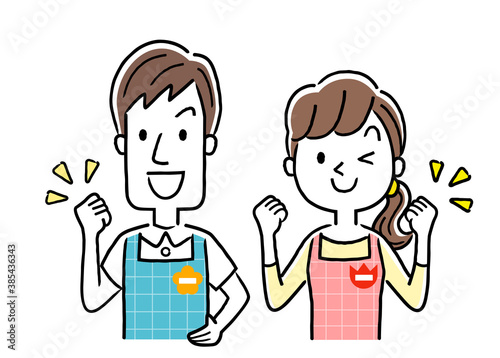 イラスト素材 若い保育士の男性と女性 やる気 Buy This Stock Vector And Explore Similar Vectors At Adobe Stock Adobe Stock