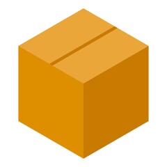 Poster - Closed parcel box icon. Isometric of closed parcel box vector icon for web design isolated on white background