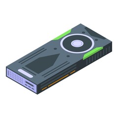 Poster - Graphics card icon. Isometric of graphics card vector icon for web design isolated on white background