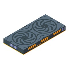 Poster - Video card icon. Isometric of video card vector icon for web design isolated on white background