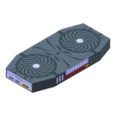 Poster - equipment graphic card icon. isometric of equipment graphic card vector icon for web design isolated