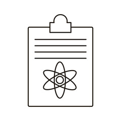 Poster - checklist medical order with atom molecule line style icon