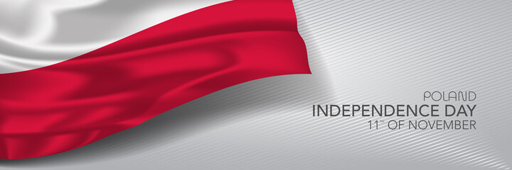 Poland independence day vector banner, greeting card.