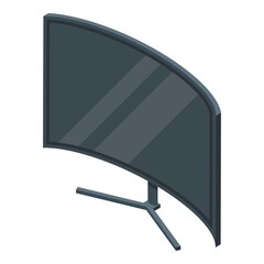 Poster - Curved monitor icon. Isometric of curved monitor vector icon for web design isolated on white background